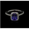 Image 1 : 1.60ct Tanzanite and Diamond Ring - 14KT White Gold