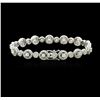 Image 2 : 14KT White Gold 4.56ctw Diamond Bracelet