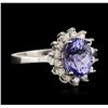 Image 2 : 14KT White Gold 2.27ct Tanzanite and Diamond Ring