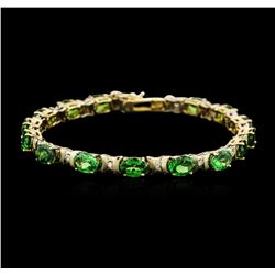 14KT Yellow Gold 10.05ctw Tsavorite and Diamond Bracelet