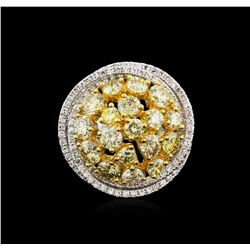 3.42ctw Fancy Yellow Diamond Ring - 14KT Two-Tone Gold