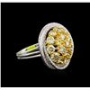 Image 2 : 3.42ctw Fancy Yellow Diamond Ring - 14KT Two-Tone Gold
