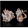 Image 2 : 14KT Rose Gold 0.50ctw Diamond Earrings