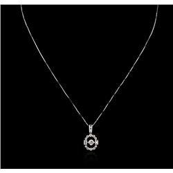 14KT White Gold 1.00ctw Diamond Pendant With Chain
