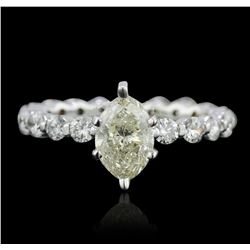 14KT White Gold 1.82ctw Marquise Cut Diamond Ring