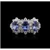 Image 1 : 14KT White Gold 1.88ctw Tanzanite and Diamond Ring