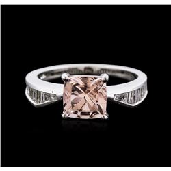 14KT White Gold 2.03ct Morganite and Diamond Ring