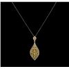 Image 1 : 4.50ctw Citrine and Diamond Pendant With Chain - 14KT White Gold