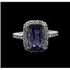 Image 1 : 14KT White Gold 5.01ct Tanzanite and Diamond Ring