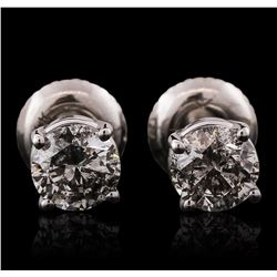 14KT White Gold 1.15ctw Diamond Solitaire Earrings
