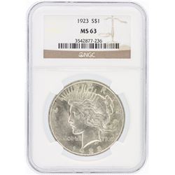 1923 NGC MS63 Peace Silver Dollar