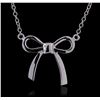 Image 1 : 14KT White Gold Bow Necklace