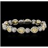 Image 1 : Platinum EGL USA Certified 14.88ctw Fancy Yellow Diamond Bracelet