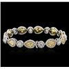 Image 2 : Platinum EGL USA Certified 14.88ctw Fancy Yellow Diamond Bracelet