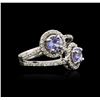 Image 2 : 14KT White Gold 1.28ctw Tanzanite and Diamond Ring