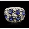 Image 1 : 14KT White Gold 2.34ctw Sapphire and Diamond Ring