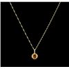 Image 2 : 3.75ct Citrine and Diamond Pendant With Chain - 14KT Yellow Gold