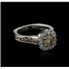 Image 2 : 14KT White Gold 1.81ctw Fancy Brown Diamond Ring