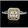 Image 1 : 14KT White Gold 1.53ct SI-1/U-V GIA Cert Diamond Ring