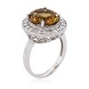 Image 3 : 14KT White Gold 4.67ct Orange Tourmaline and Diamond Ring