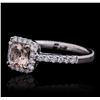 Image 2 : 14KT White Gold 0.90ct Morganite and Diamond Ring