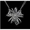 Image 2 : 14KT White Gold 1.20ctw Diamond Necklace