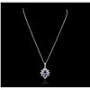 Image 1 : 14KT White Gold 2.28ct Tanzanite and Diamond Pendant With Chain
