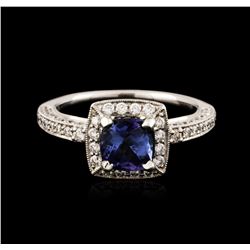 18KT White Gold 1.34ct Tanzanite and Diamond Ring