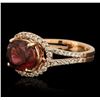 Image 2 : 14KT Rose Gold 4.10ct Rubellite and Diamond Ring