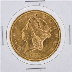 1877-S $20 AU Liberty Head Double Eagle Gold Coin