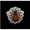 Image 1 : 14KT White Gold 4.97ct Garnet and Diamond Ring