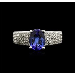 2.20ct Tanzanite and Diamond Ring - 14KT White Gold