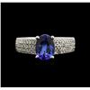 Image 1 : 2.20ct Tanzanite and Diamond Ring - 14KT White Gold