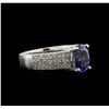 Image 2 : 2.20ct Tanzanite and Diamond Ring - 14KT White Gold