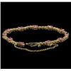 Image 3 : 4.73ctw Pink Sapphire and Diamond Bracelet - 14KT Yellow Gold