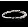 Image 2 : 14KT White Gold 2.30ctw Diamond Bangle Bracelet