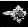 Image 2 : 14KT White Gold 2.56ctw Black Diamond Ring