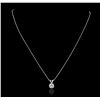Image 1 : 14KT White Gold 1.08ct Diamond Pendant With Chain