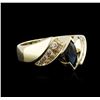 Image 2 : 14KT Yellow Gold 0.55ct Sapphire and Diamond Ring