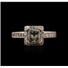 Image 1 : 14KT Rose Gold 1.30ctw Fancy Green Diamond Ring
