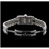 Image 4 : Cartier 18KT White Gold 2.00ctw Diamond Tank Americaine Ladies Watch