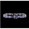 Image 2 : 14KT White Gold 17.76ctw Tanzanite and Diamond Bracelet