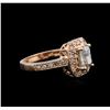 Image 2 : 14KT Rose Gold 1.27ctw Fancy Green Diamond Ring