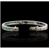 Image 3 : 14KT White Gold 2.10ctw Emerald Bangle