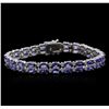 Image 1 : 14KT White Gold 11.90ctw Tanzanite and Diamond Bracelet