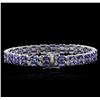 Image 2 : 14KT White Gold 11.90ctw Tanzanite and Diamond Bracelet