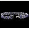 Image 3 : 14KT White Gold 11.90ctw Tanzanite and Diamond Bracelet