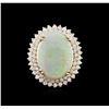 Image 1 : 14KT Yellow Gold 8.95ct Opal and Diamond Ring