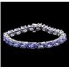 Image 1 : 14KT White Gold 26.35ctw Tanzanite Bracelet