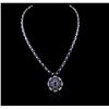 Image 1 : 14KT White Gold 47.29ctw Sapphire and Diamond Necklace